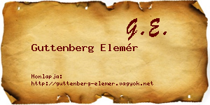 Guttenberg Elemér névjegykártya