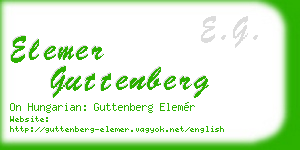 elemer guttenberg business card